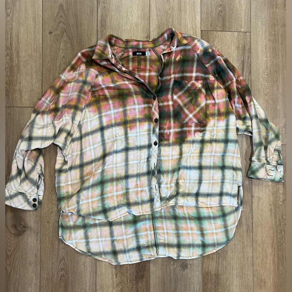 BDG Urban Outfitters Multicolor Oversized  Plaid Button up Flannel Medium